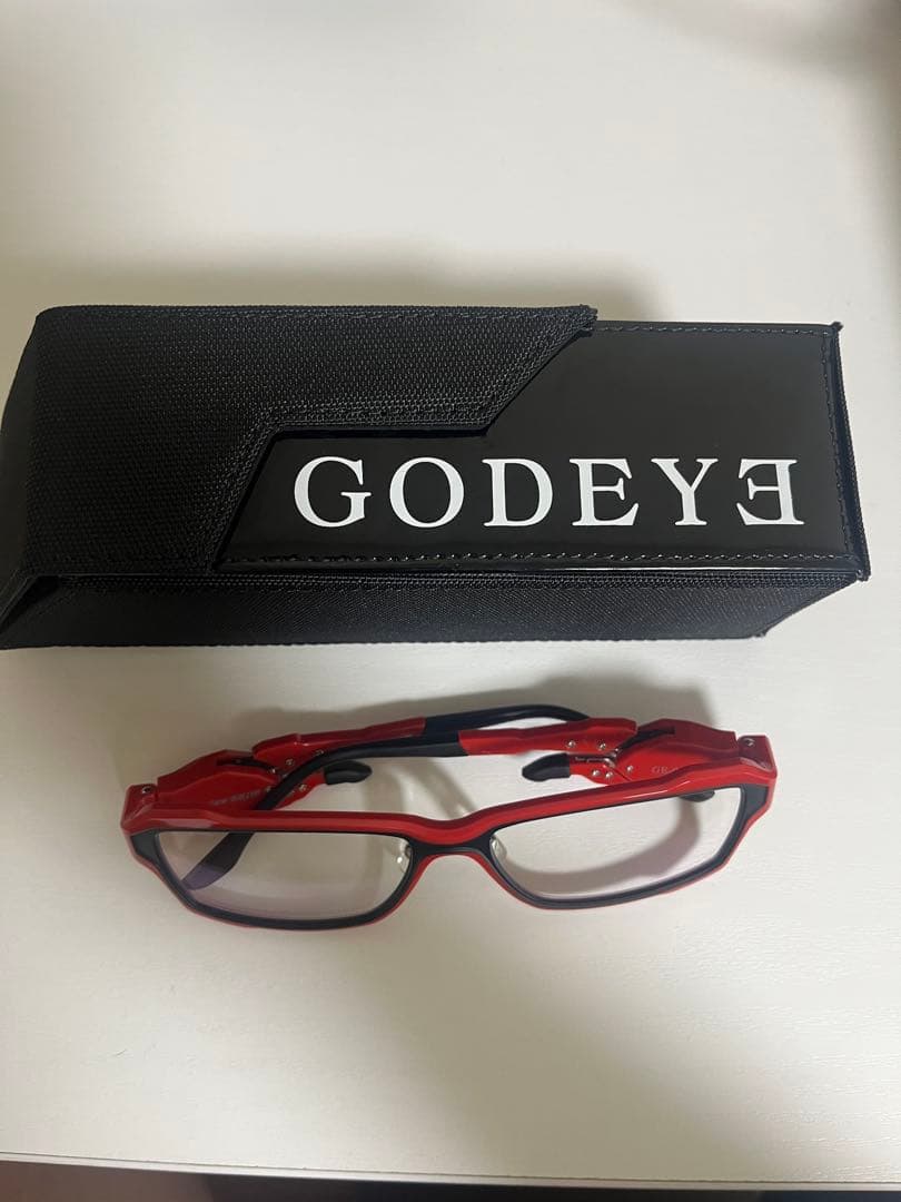 GODEYE ブルーライトカットメガネ レッド