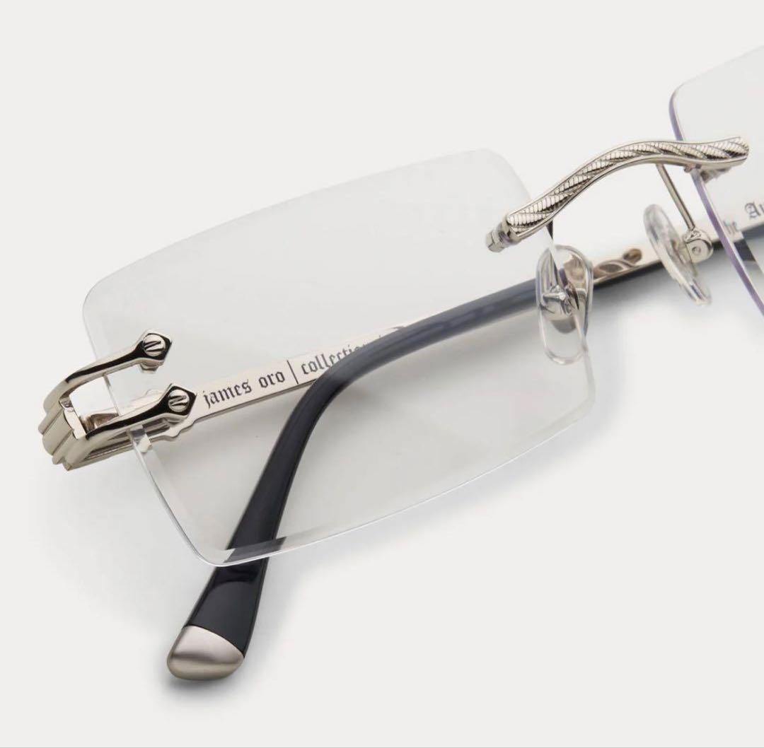 james oro リムレス メガネ サングラス シルバークリア 完売 希少