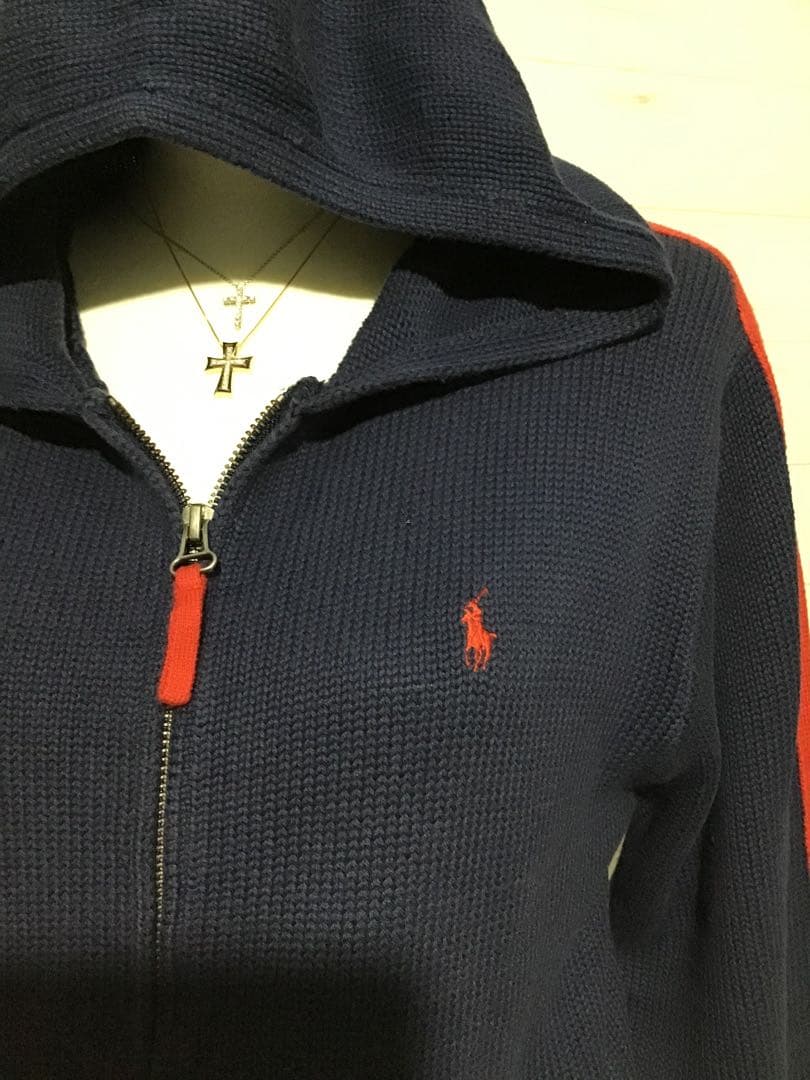 ★ポロラルフローレン★Y2K ポニー ニットパーカー ネイビー
