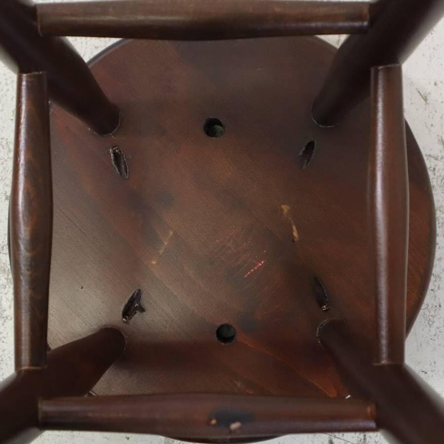 6脚まとめ買い1 ルーマニア製 ハイスツール ビーチ材 ブラック PVCレザー