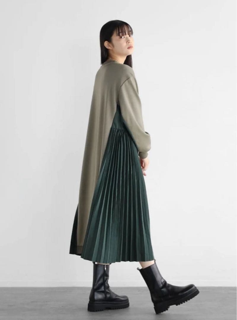 撫子◆定価15000円◆新品タグ付◆ヤマダヤ◆プリーツドッキングワンピース