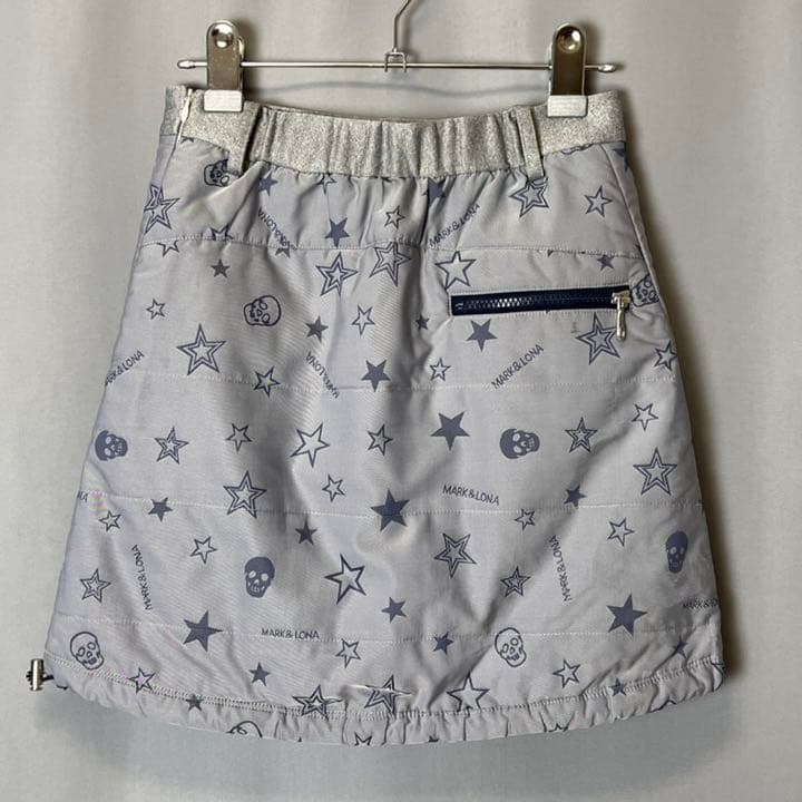 マークアンドロナ レディース ゴルフウェア 中綿 スカート スター柄 グレー S