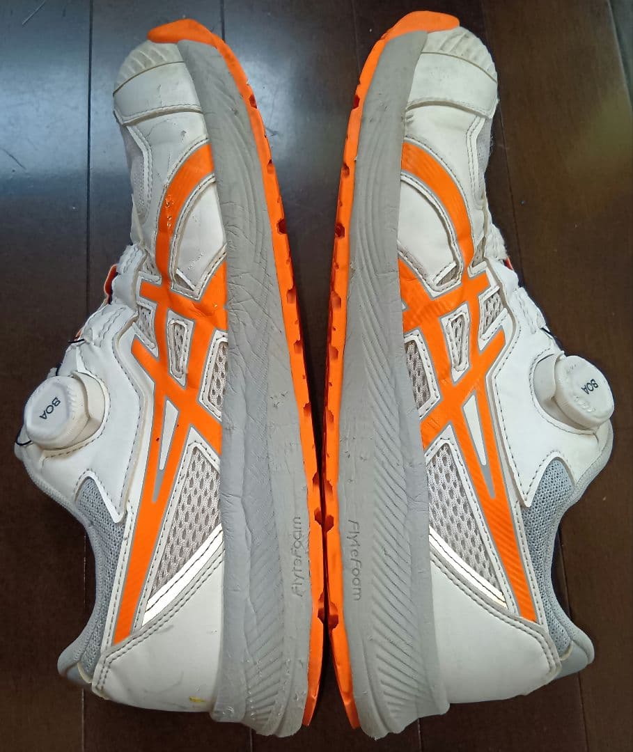 ASICS 安全靴 ボアシステム ホワイト/オレンジ