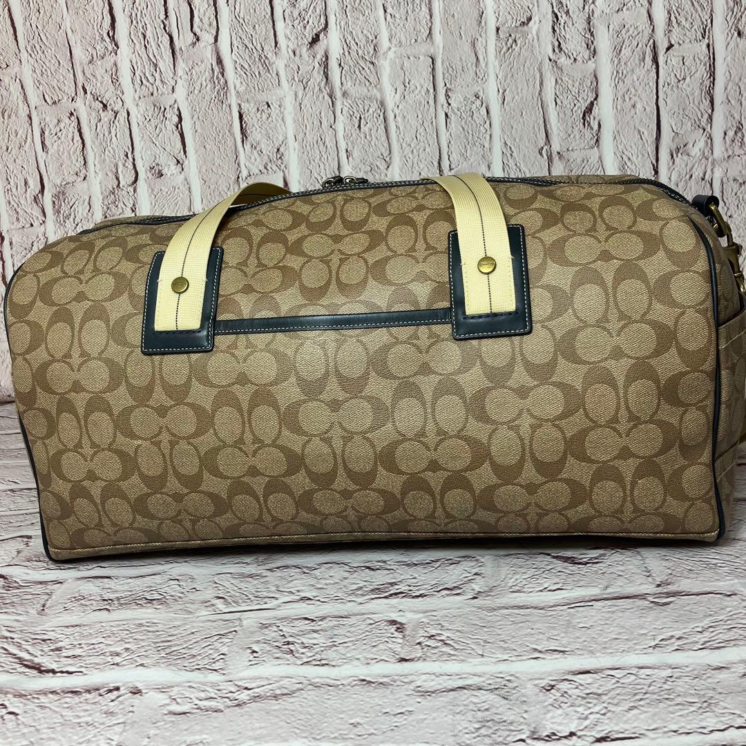 COACH コーチ ボストンバッグ PVC 2way チャーム付き 大容量 旅行