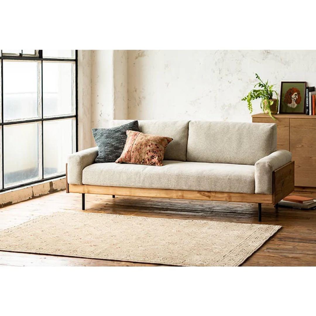 美品　unico TREL ソファ 2.5シーター　ベージュ　ペット対応生地