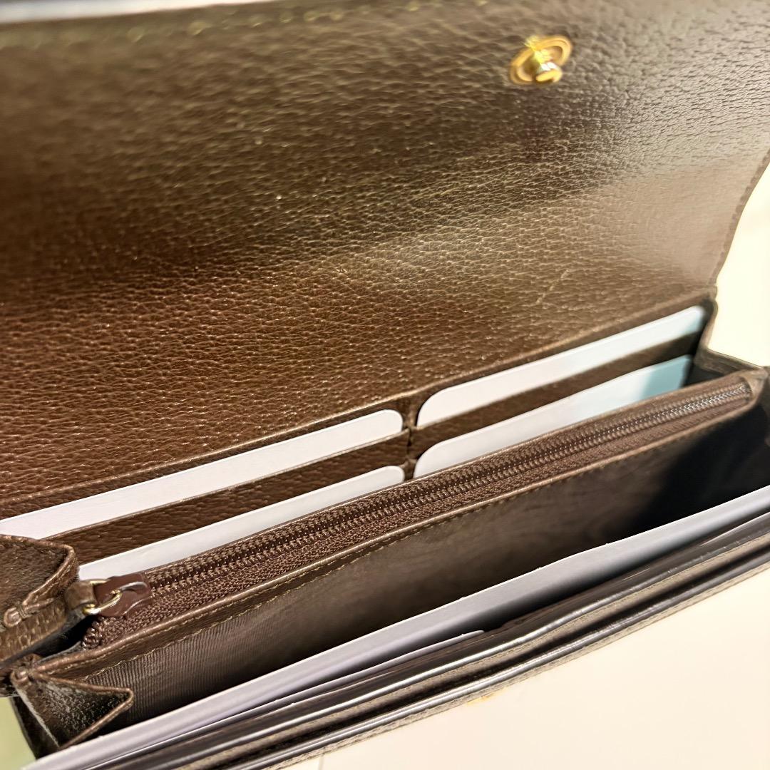 美品 GUCCI グッチ 長財布 オフィディア シェリーライン GGスプリーム