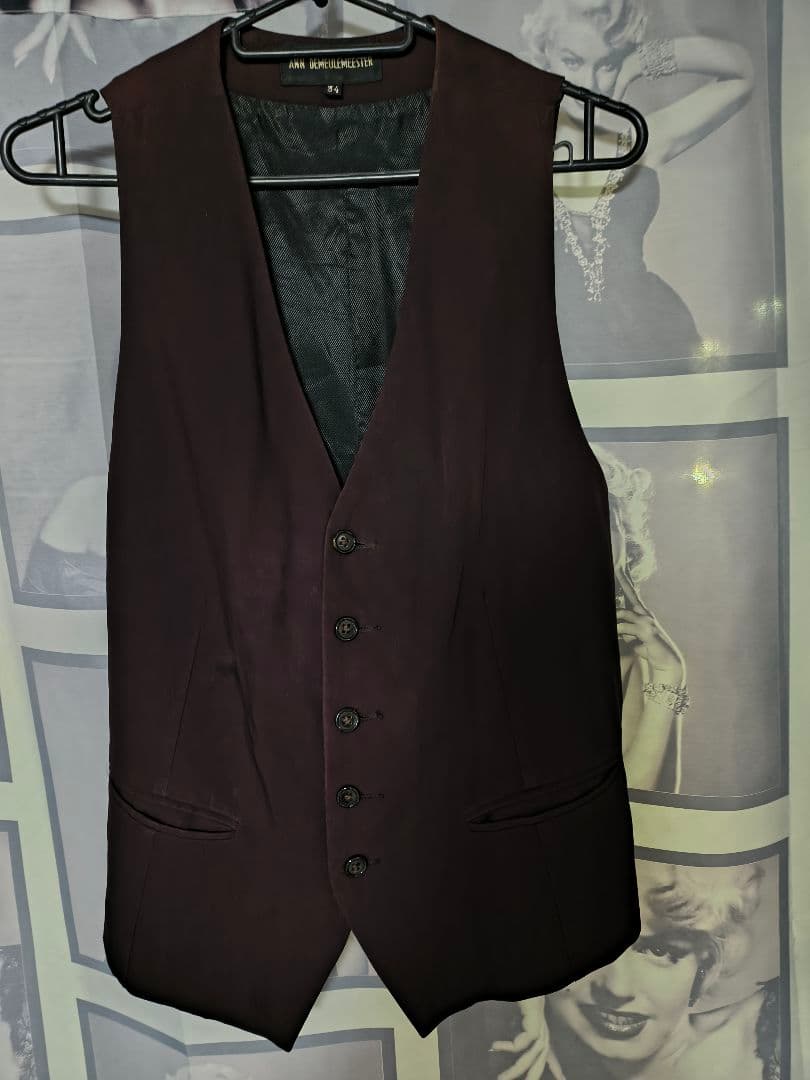 ANN DEMEULEMEESTER ダークパープル ベスト 34