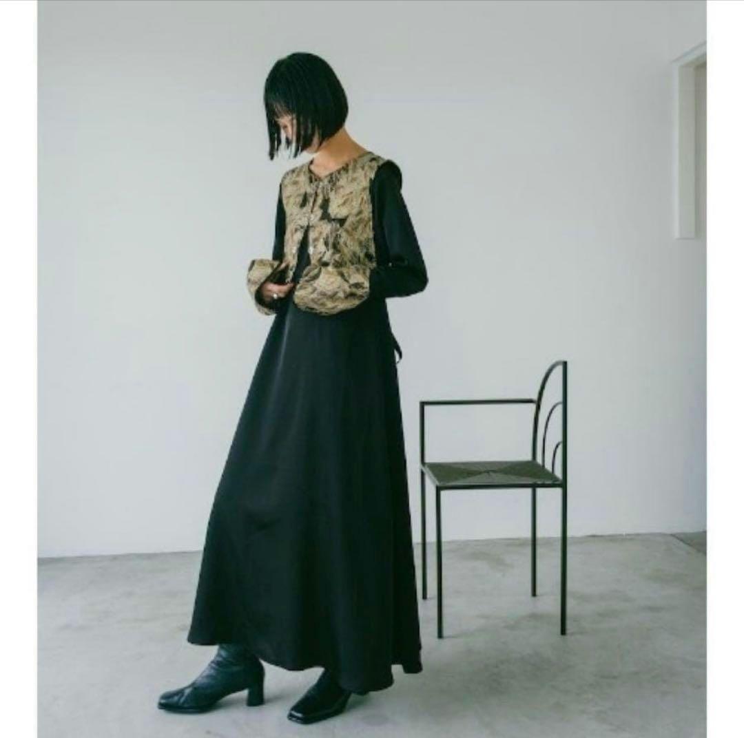 【週末限定セール】sahara ジャカードベストレイヤードドレス 2way