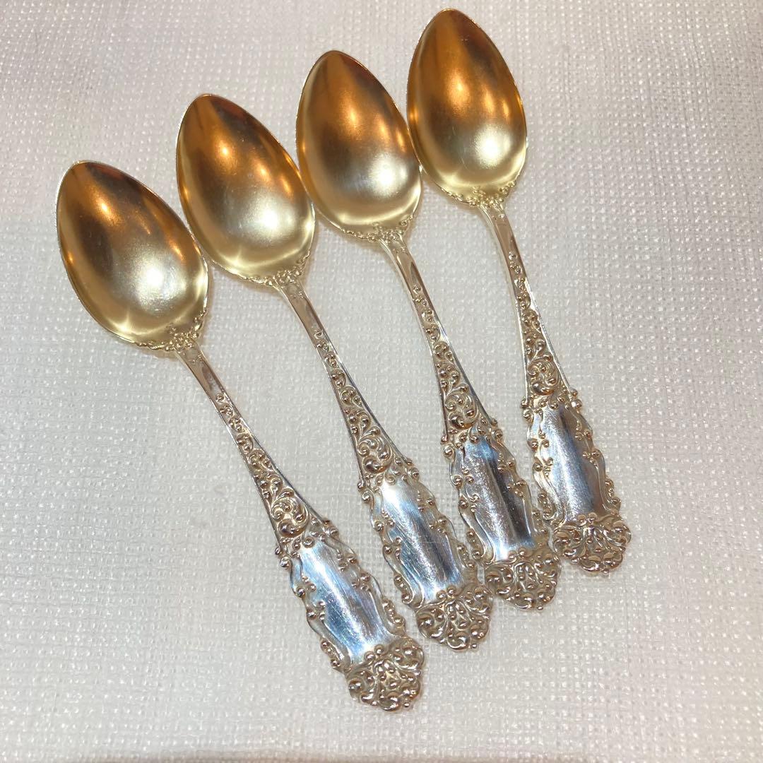86 純銀豪華装飾モカスプーン4本セット