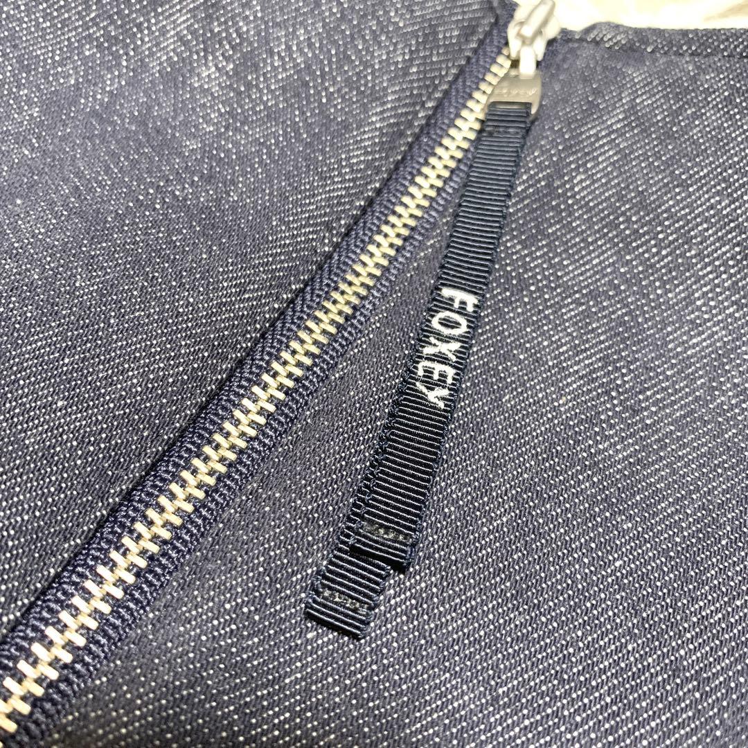 美品✨フォクシーニューヨーク デニム ギャザー ワンピース 2way 40