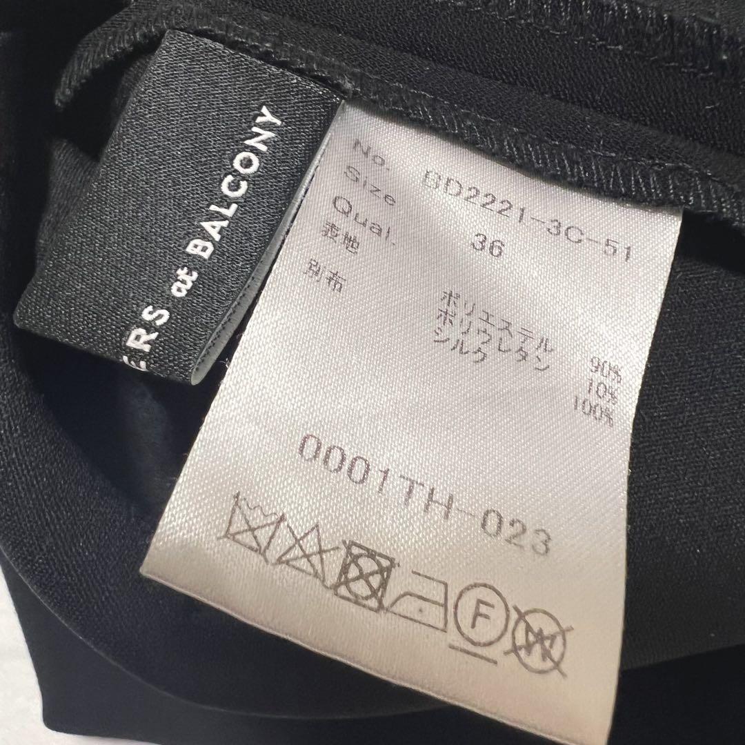 ボーダーズアットバルコニー BLOUSE NOIR ブラウス ハイネック シアー