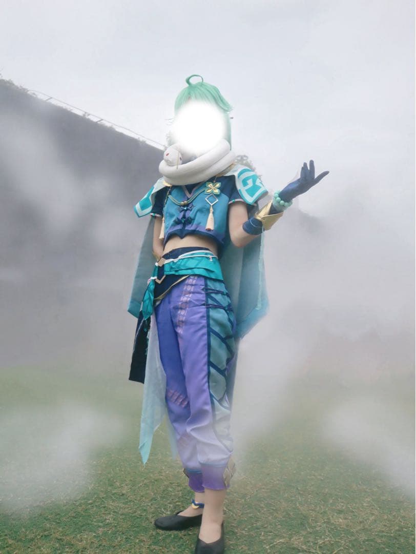 原神コスプレ衣装　白朮　ウィッグ付