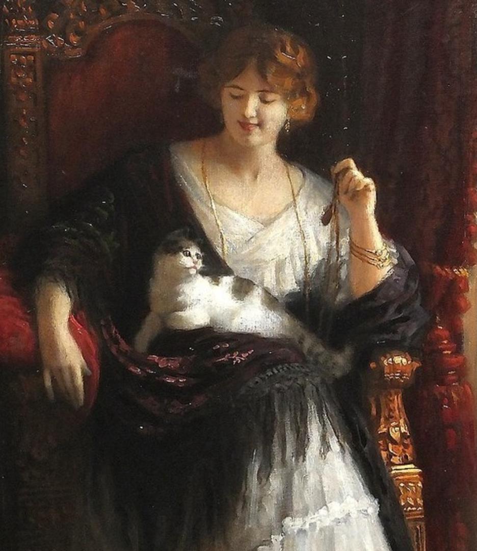 John Friedlinger (フリードリンガー）『猫を抱く貴婦人』