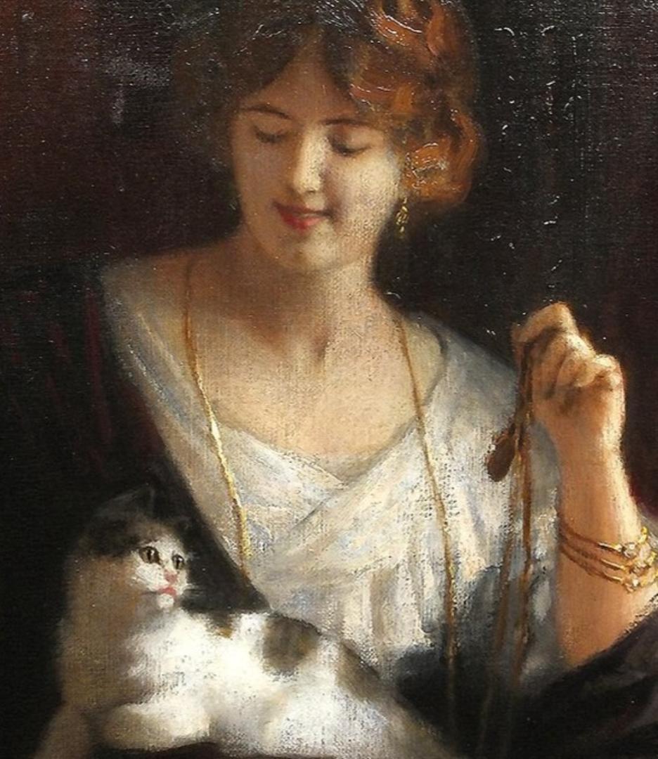 John Friedlinger (フリードリンガー）『猫を抱く貴婦人』