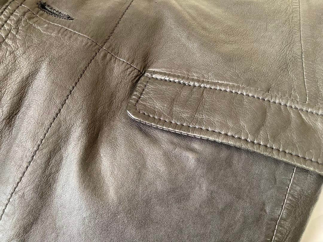 【DENHAM】メンズ　ラム革テーラードジャケット　ブラックM size