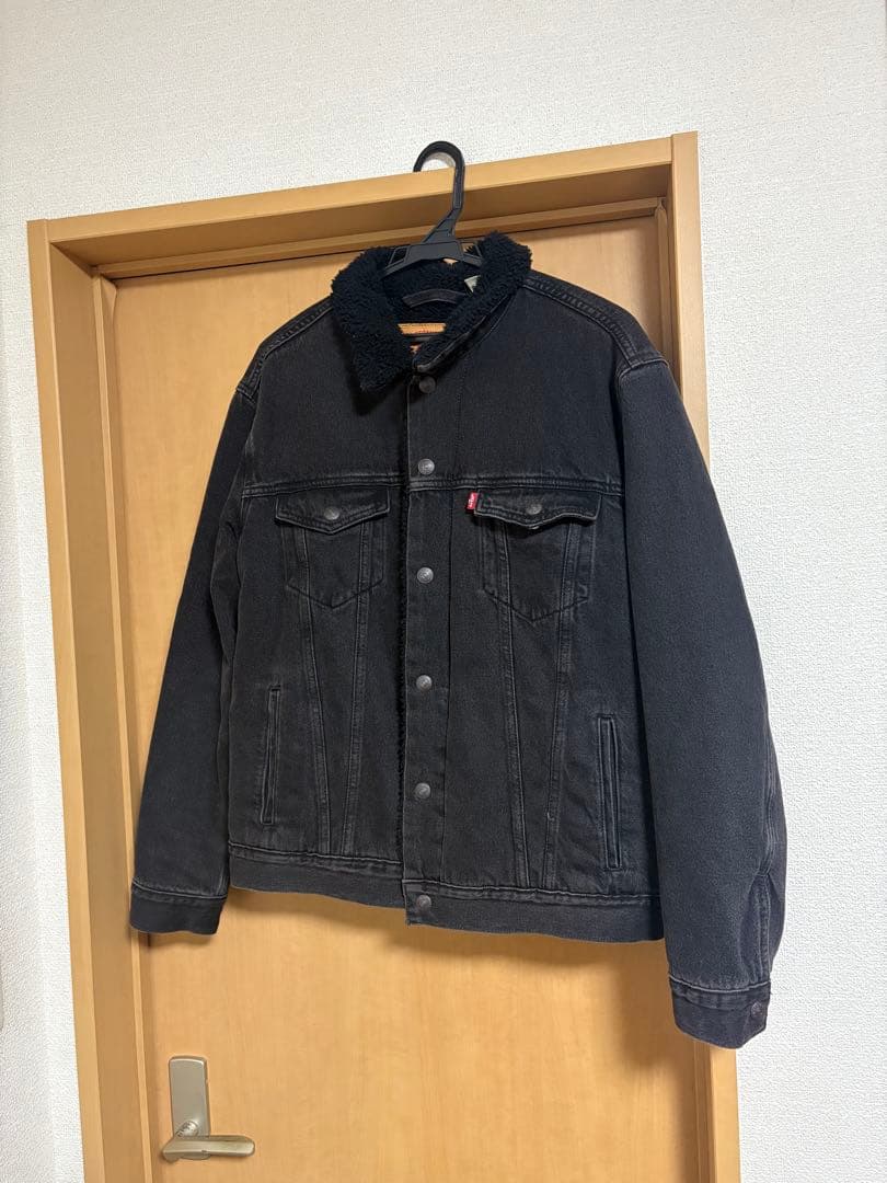 LEVI'S ブラックデニムボアジャケット M