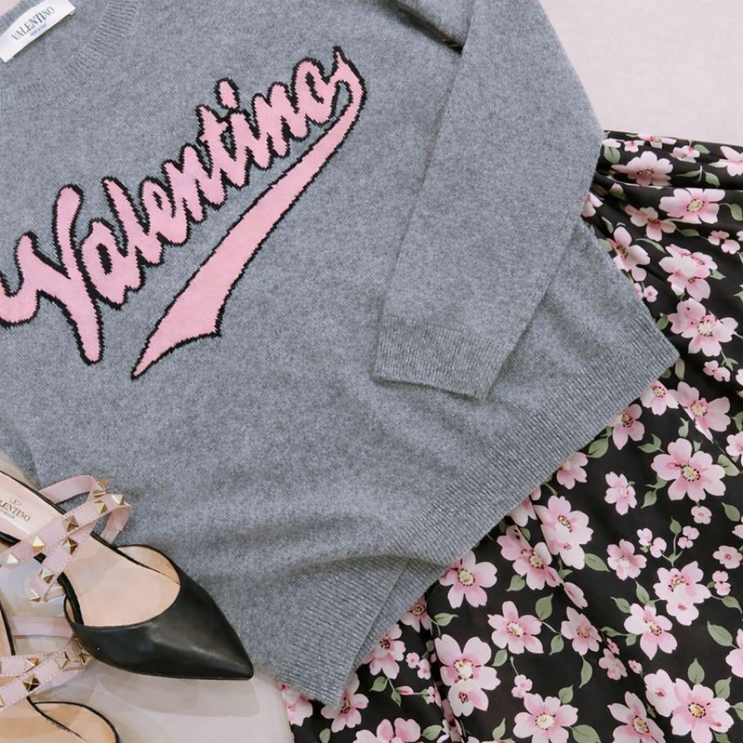 美品VALENTINO ヴァレンティノ ロゴ　インターシャ カシミヤ　セーター