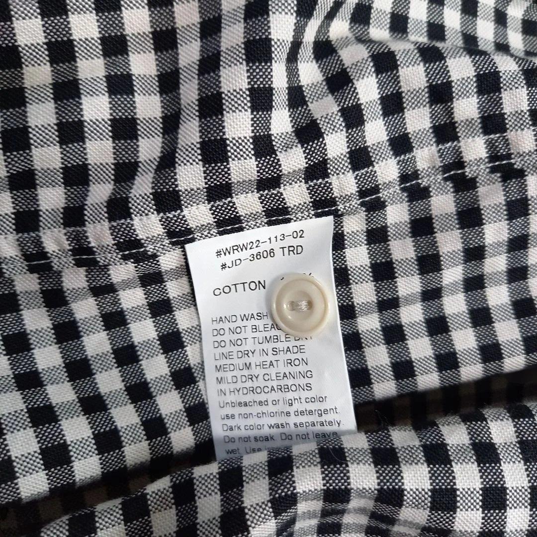 ダントン　オックスフォードギンガムチェックバンドカラーシャツ　38