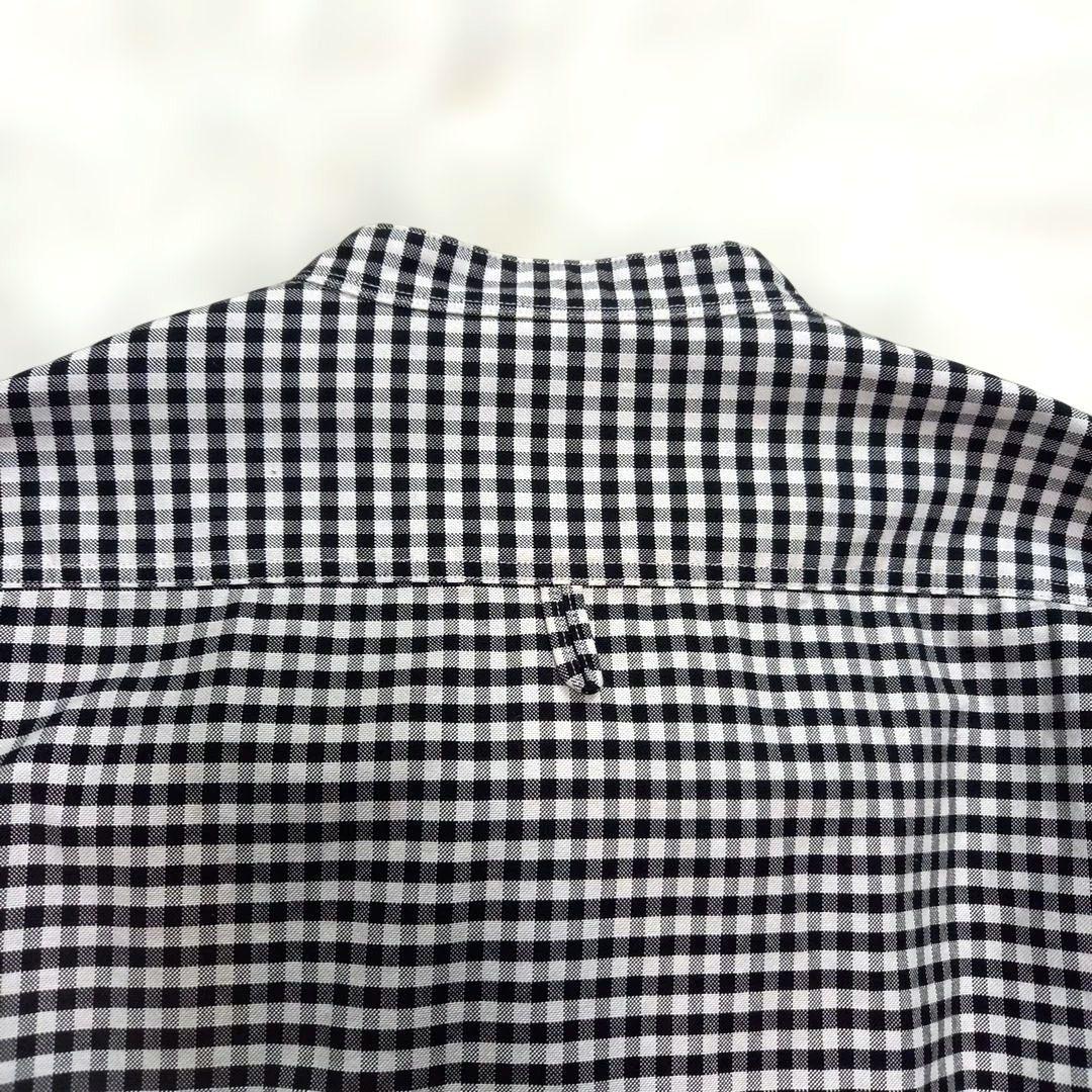 ダントン　オックスフォードギンガムチェックバンドカラーシャツ　38