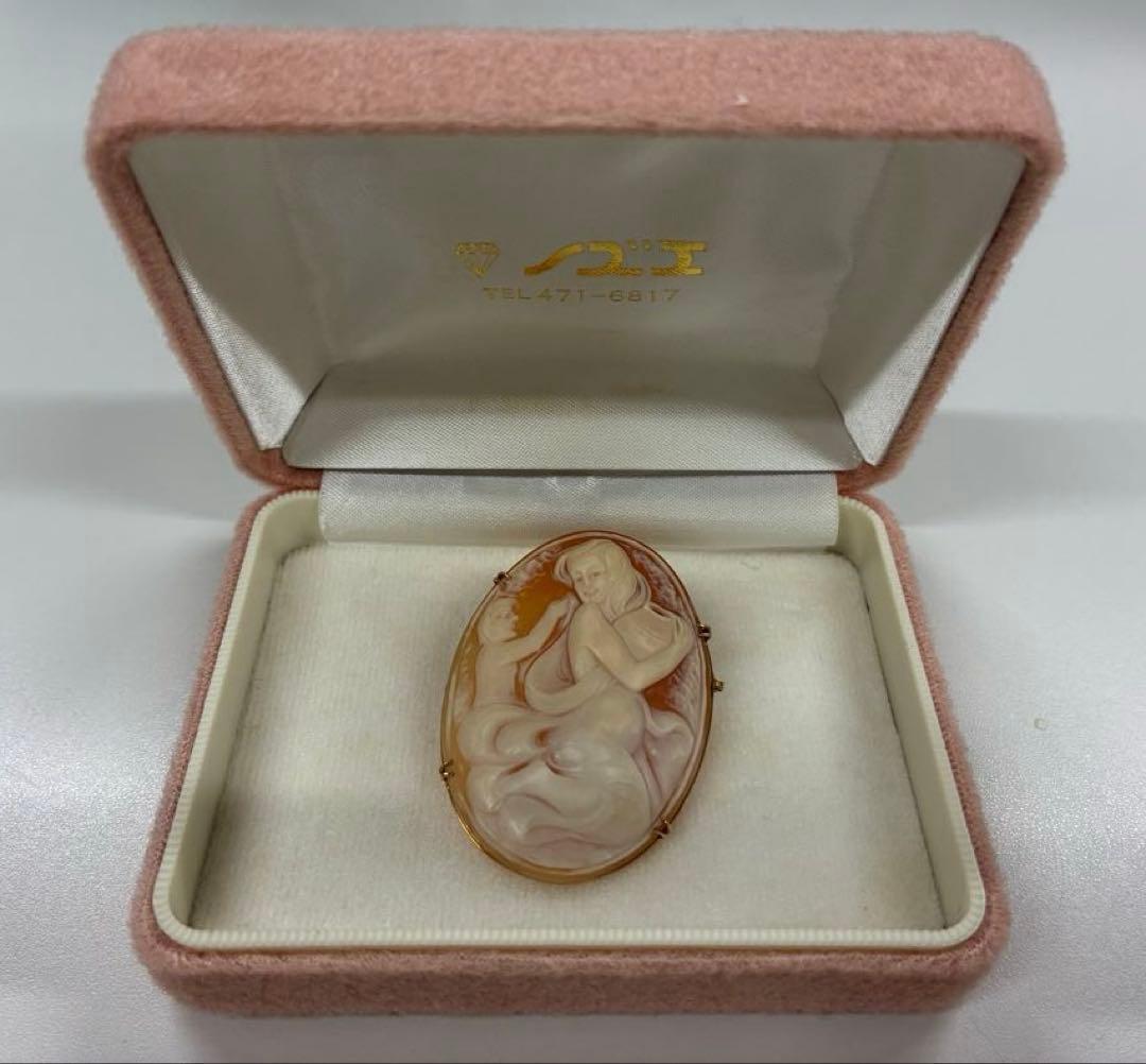 K18 カメオ ブローチ ペンダントトップ 8g