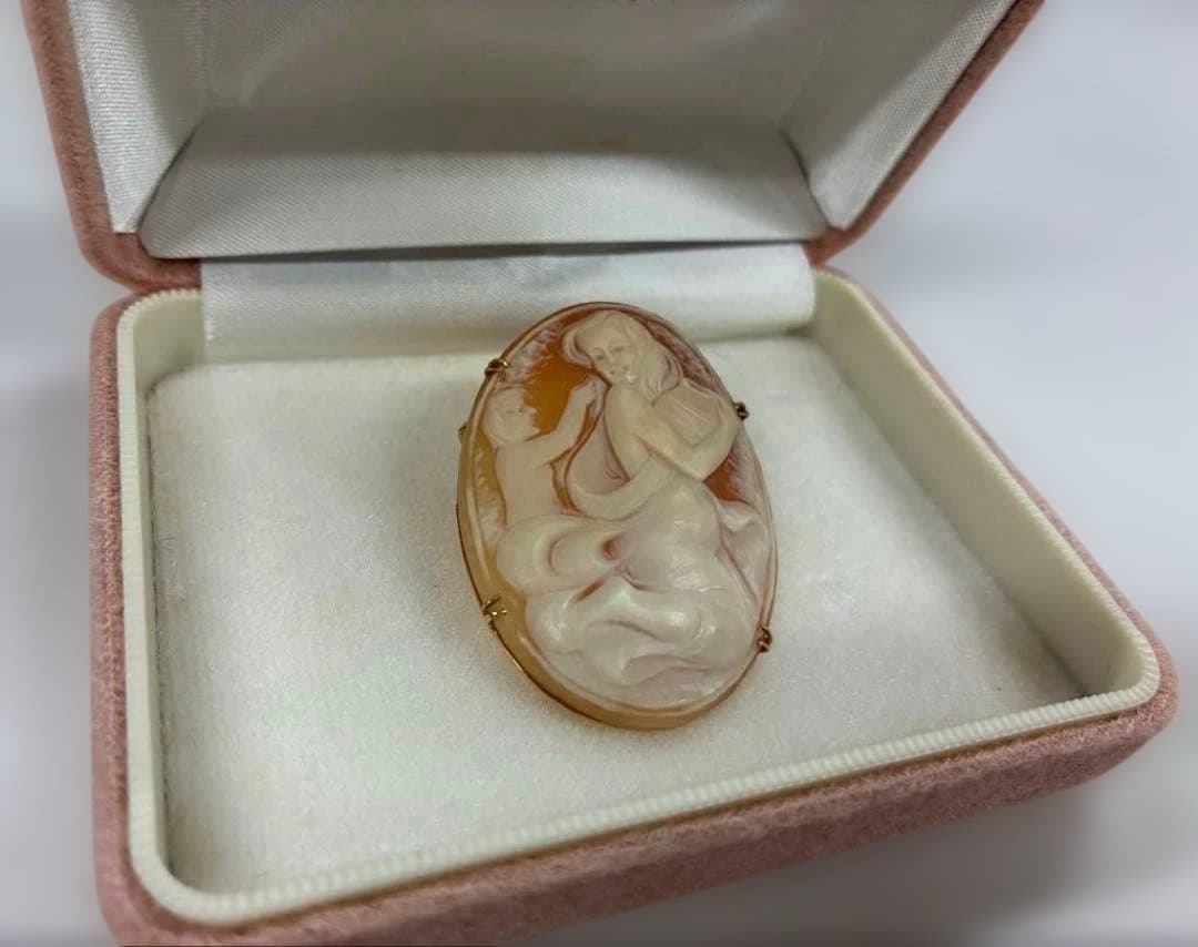 K18 カメオ ブローチ ペンダントトップ 8g