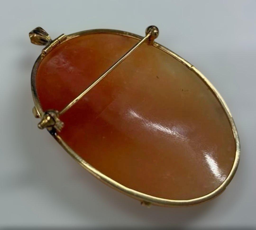 K18 カメオ ブローチ ペンダントトップ 8g