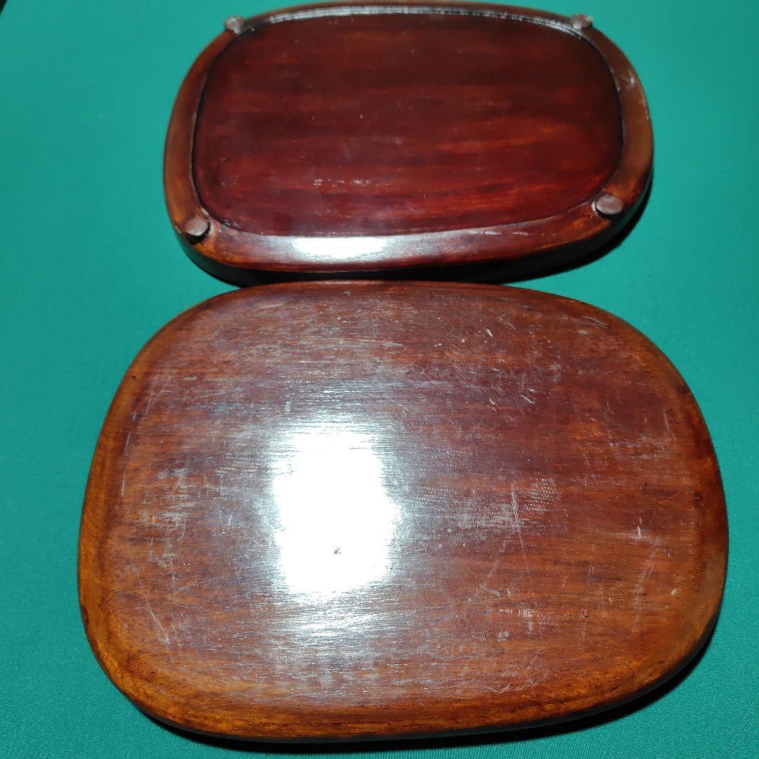 彫刻装飾付き中国端渓硯木製箱付き