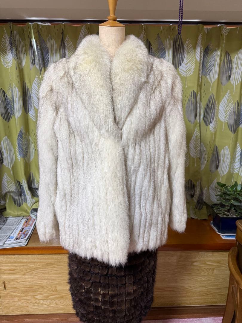 ☆ブルーフォックス☆ハーフコート　毛皮コート ショート丈　13号