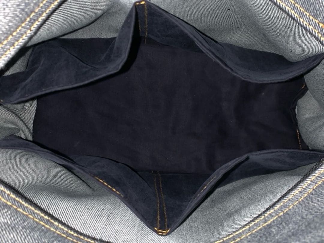 ☆ハンドメイド♪ ＊Mサイズ☆岡山デニム4way♪あおりバッグ☆ポーチ付き