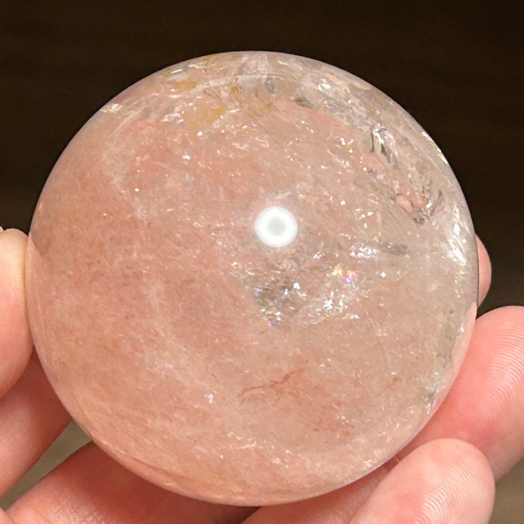 ピンククォーツ　ピンクアゼツライト　スフィア　天然石　置物