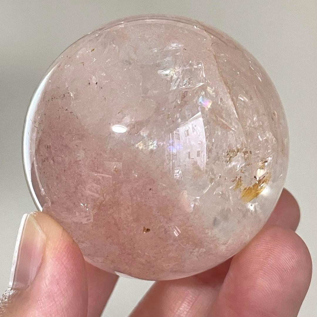 ピンククォーツ　ピンクアゼツライト　スフィア　天然石　置物