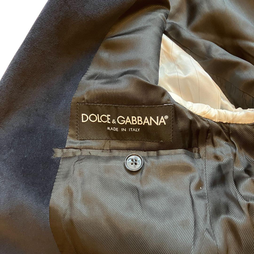 ドルチェ&ガッバーナ ドルガバ テーラードジャケット ベロア ネイビー L