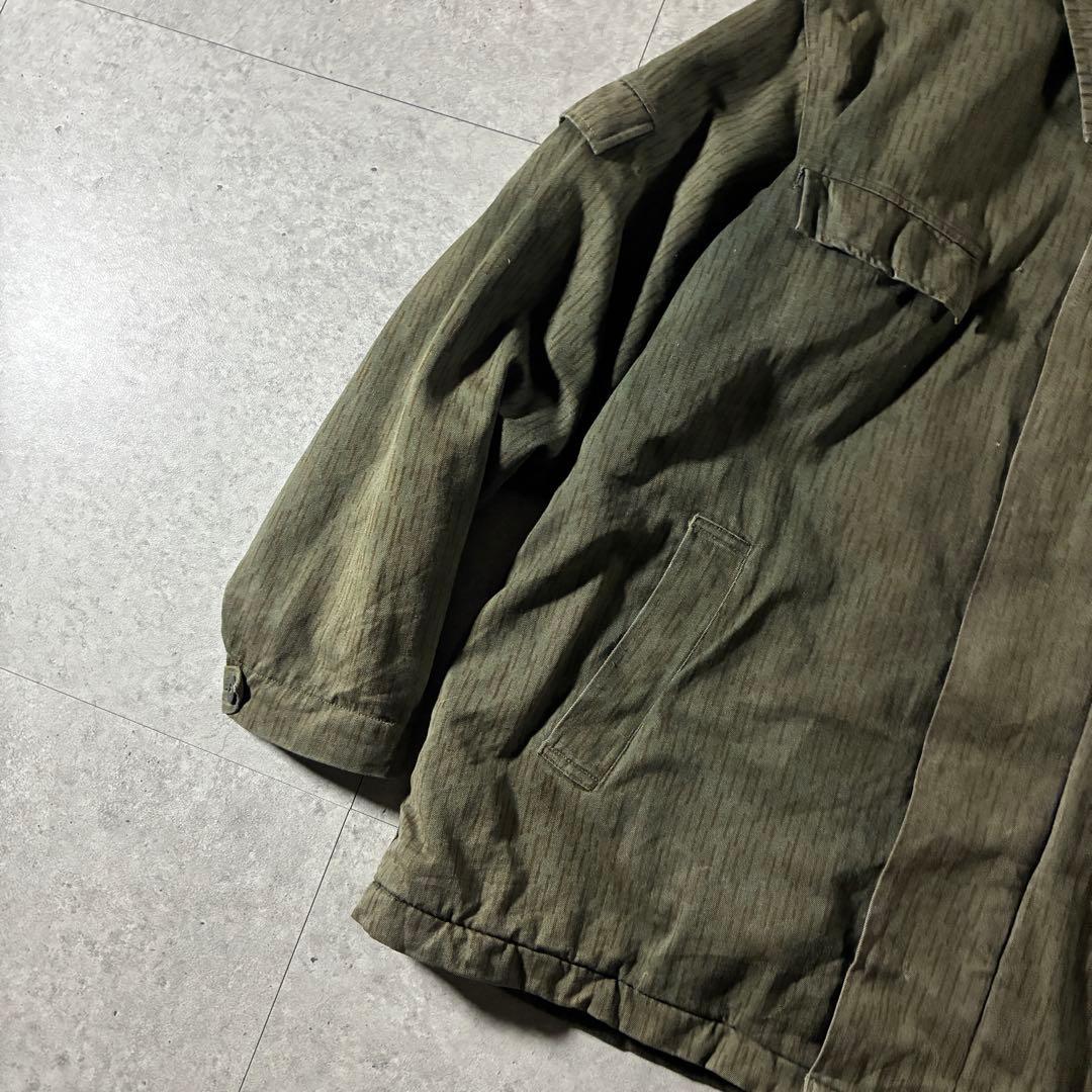 70s-東ドイツ軍実物NVAレインドロップカモミリタリージャケットフェード