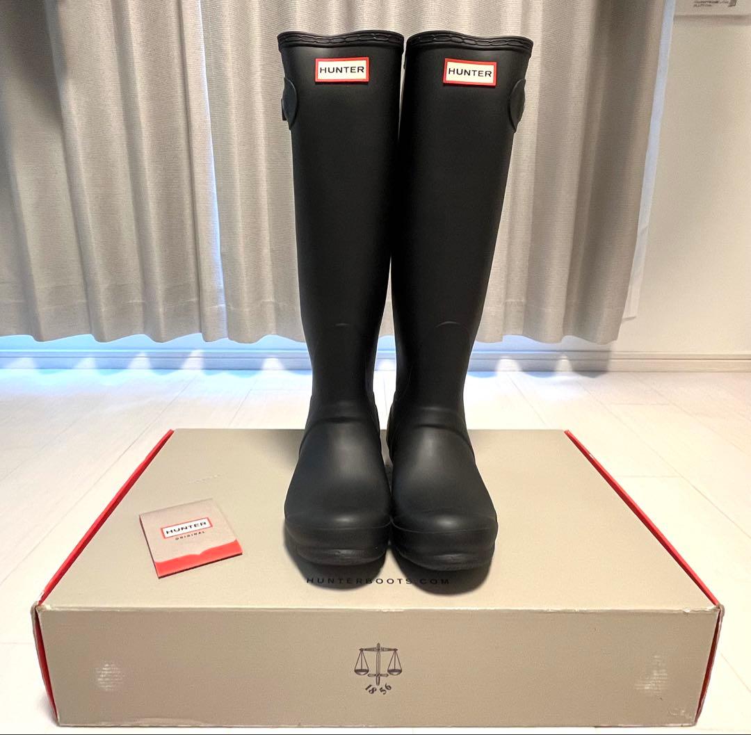HUNTER ブラック　25cm トールレインブーツ