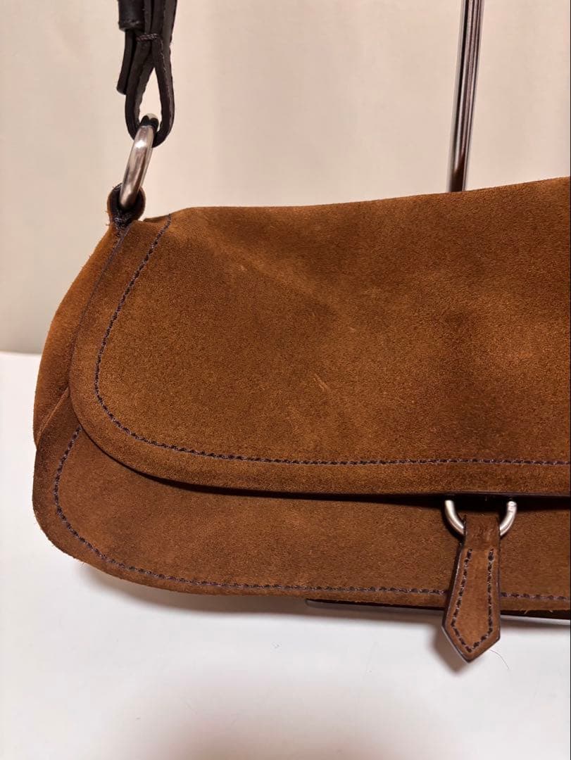 PRADA プラダ スウェード ワンハンドルバッグ ハンドバッグ ブラウン