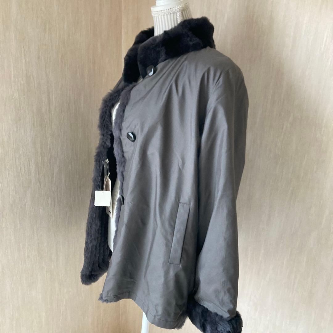 FLECHE 高級ファー(レッキス)とシルクのリバーシブルアウター