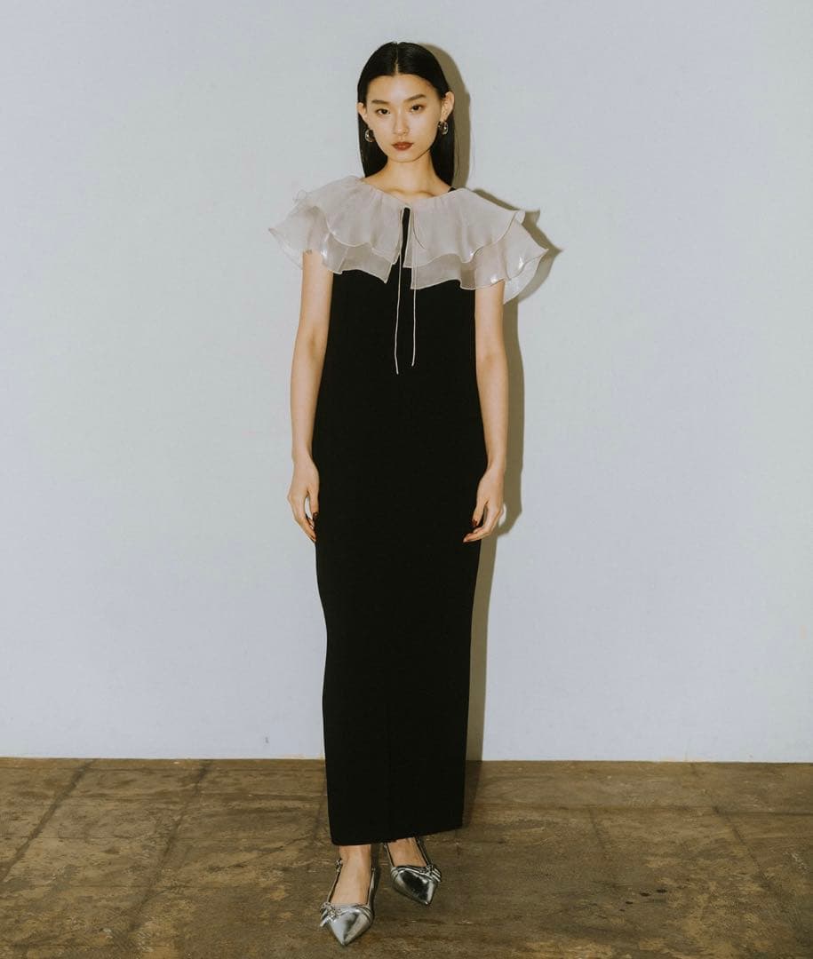 ANDRESD アンドレスド glossy multi ruffle dress