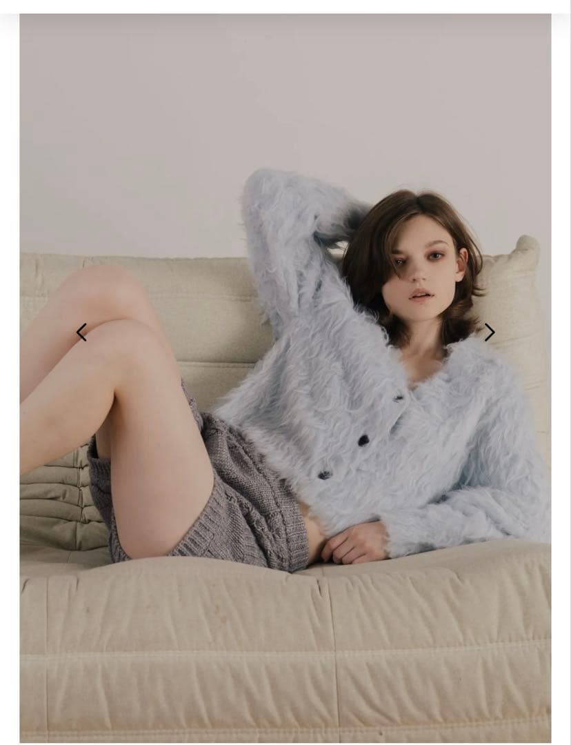 u*a様 thetoe Eltz Shaggy Cardigan ライトブルー