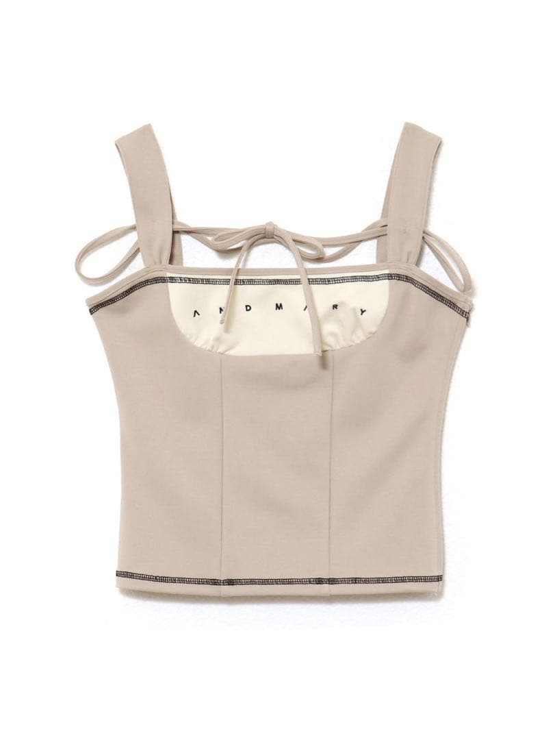 トップス andmary Luca stitch tops beige