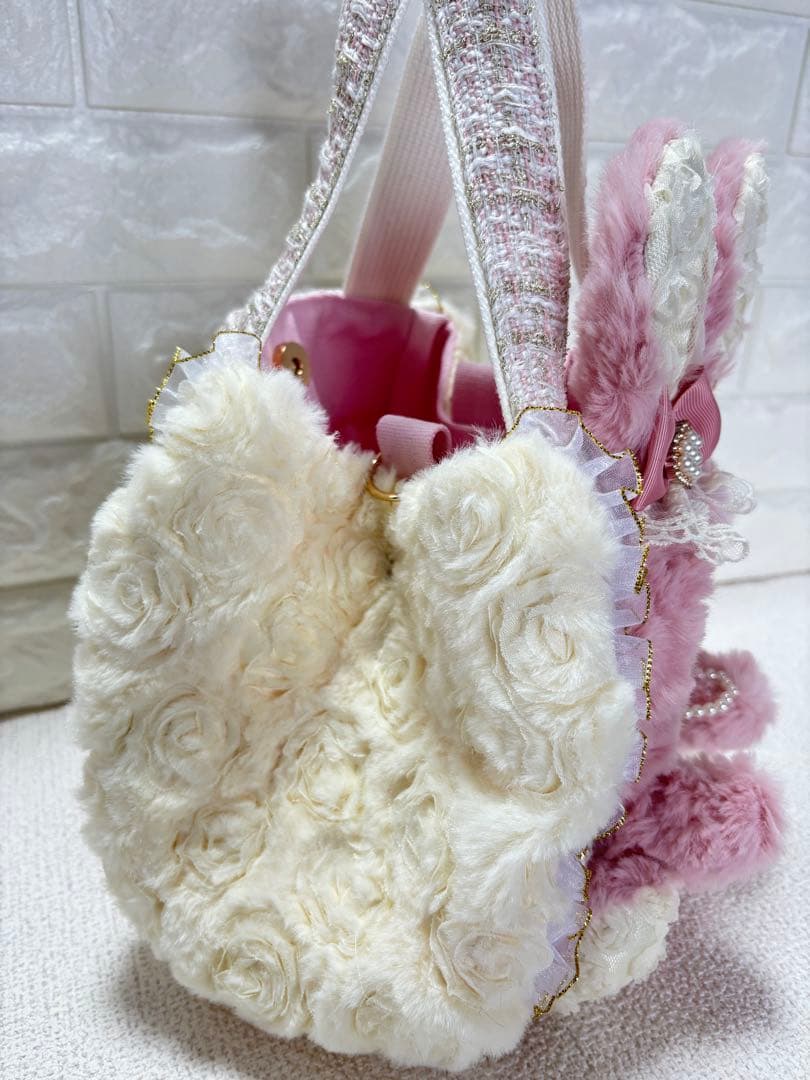 牡*❁様 コヤンイサムチョン　ハンドメイド　ファーバッグ　アンコちゃん　ツイード