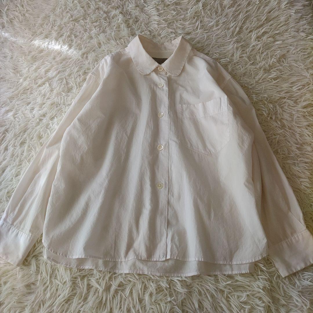 美品 マーガレットハウエル ブラウス 丸襟 SOFT WASHED COTTON