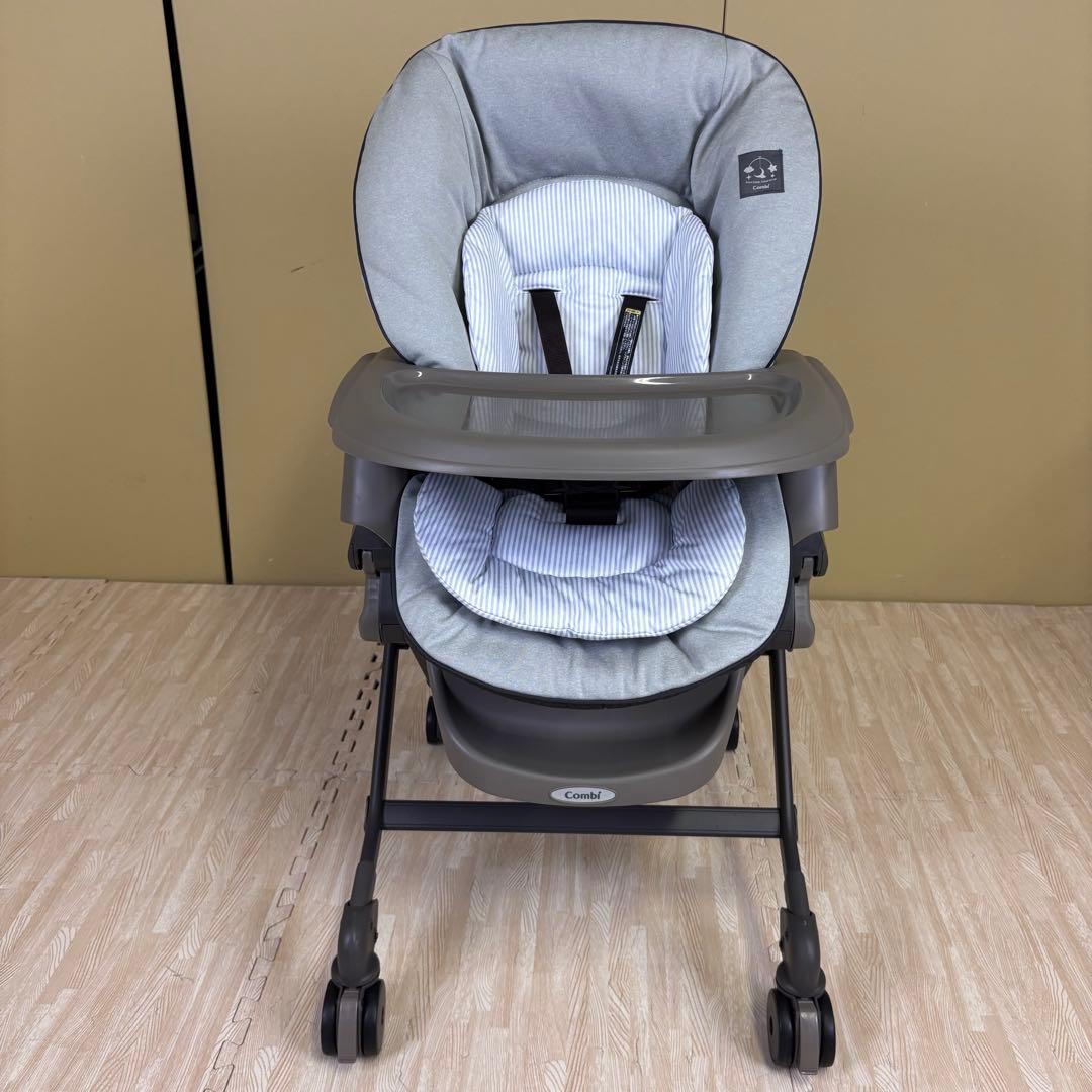 極上クリーニング済　☆超美品☆　コンビ　ハイローベッド＆チェア　ネムリラ　グレー