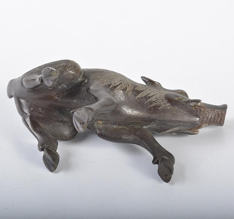 hope　古銅　猪　置物　M　R4272