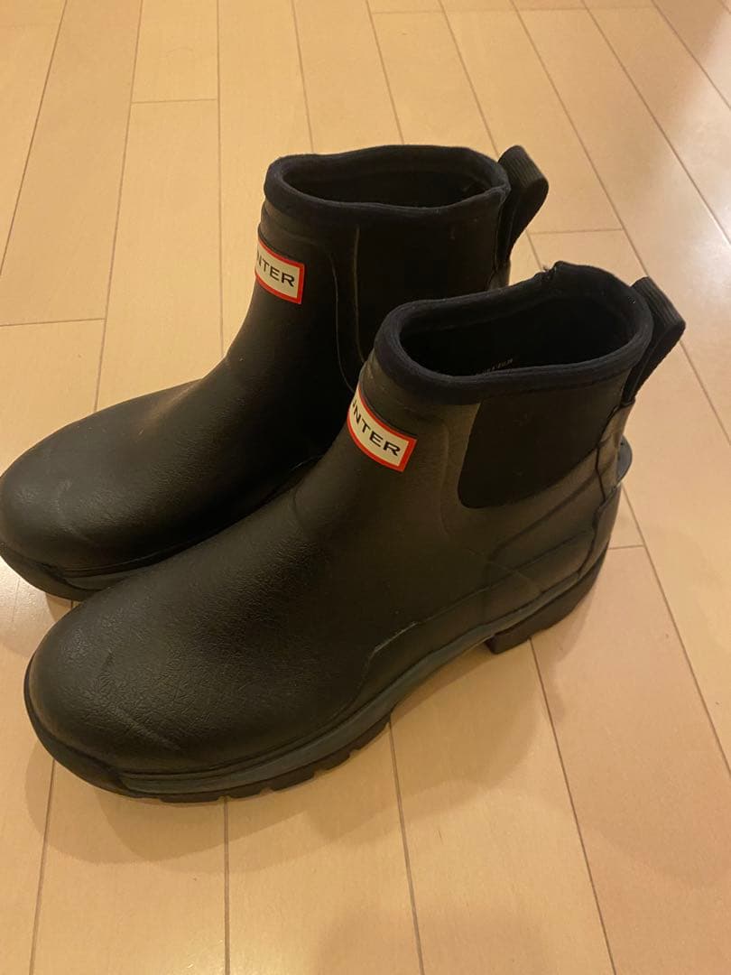 HUNTER ブラック ショートレインブーツ　25cm