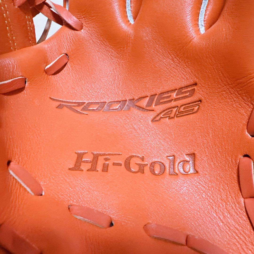 未使用級 HI-GOLD 少年軟式 グローブ オールラウンド 右投 ハイゴールド
