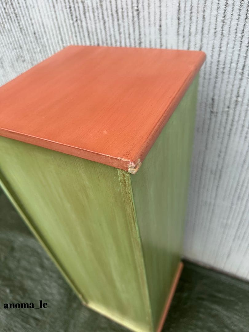 5005【チェスト】木製　花柄　トールペイント　収納　花台　アンティーク◎