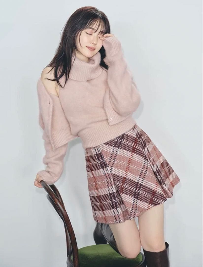 snidelフォックスアルパカショートカーディガン タートルプルオーバー　セット