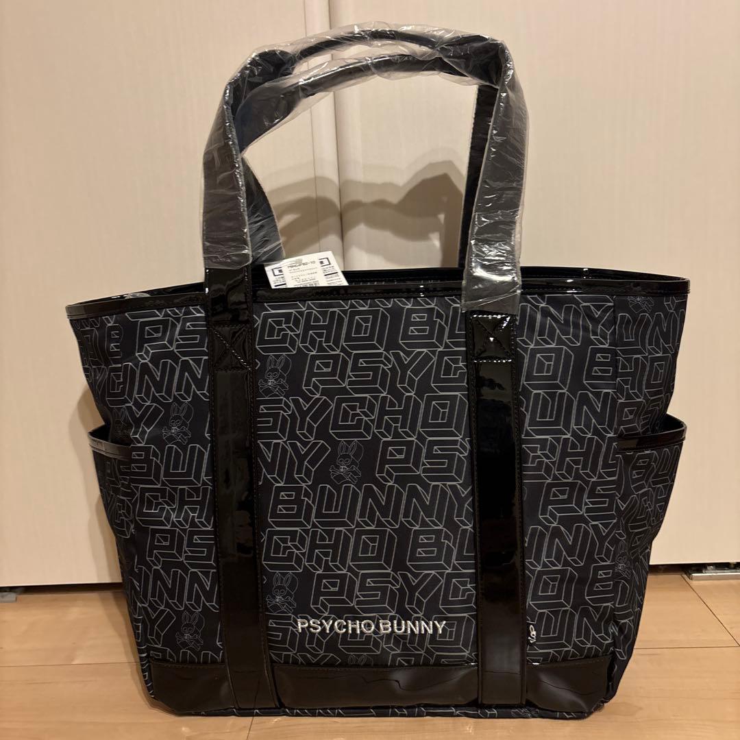 【新品未使用】PSYCHO BUNNY トートバッグ 大容量 ブラック