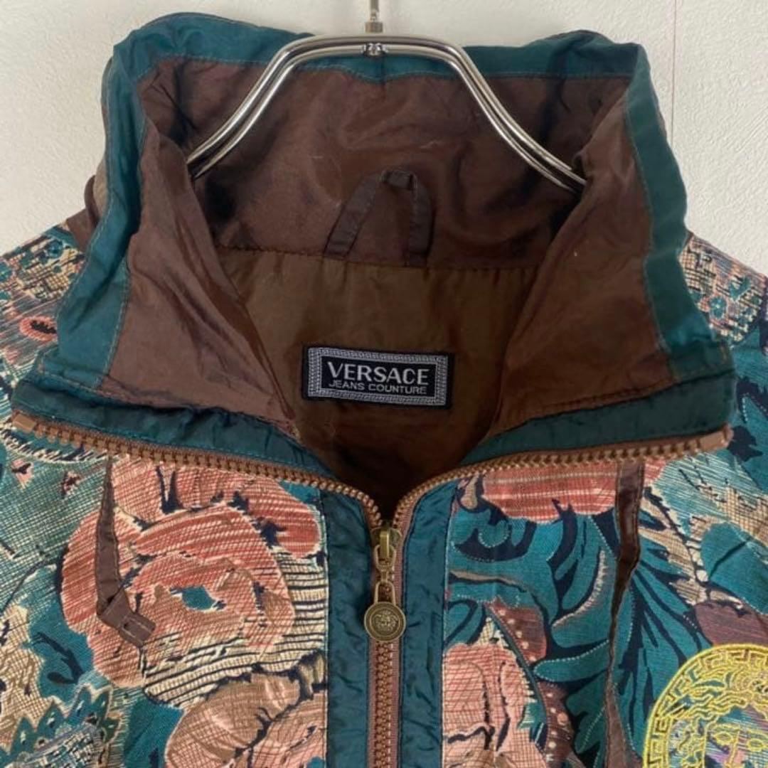 VERSACE 90s ヴェルサーチ メデューサ刺繍ロゴ ナイロンジャケット