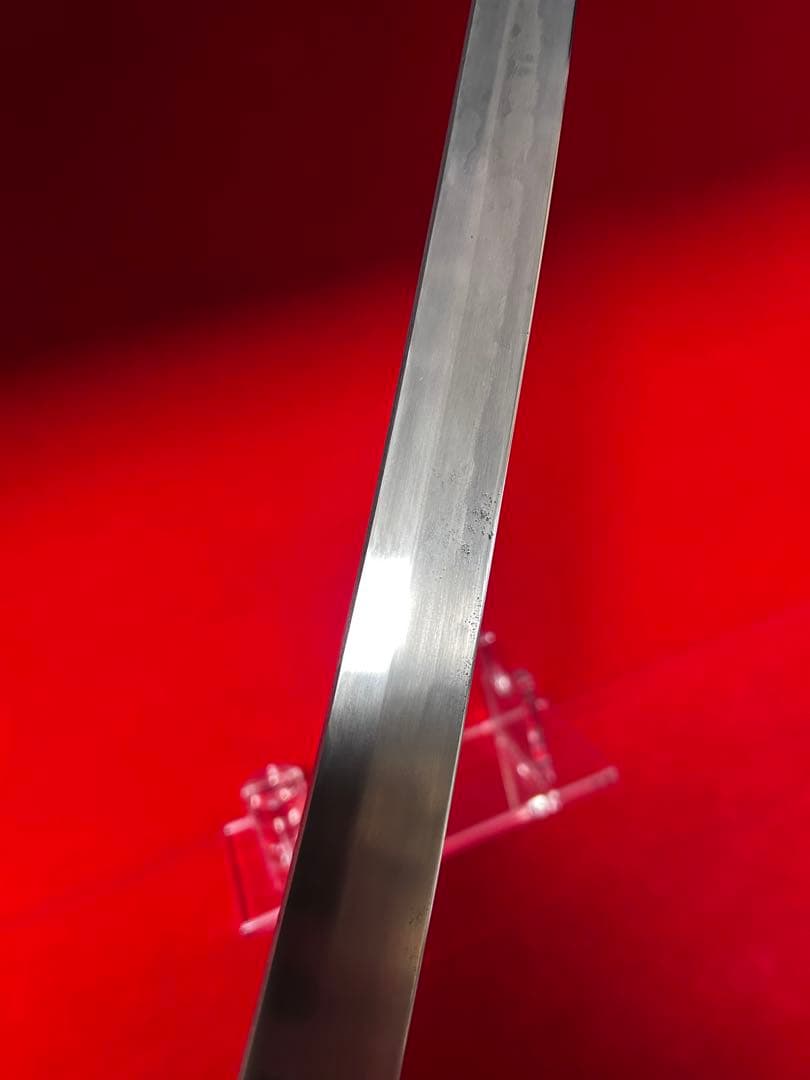 01563 包丁　マグロ包丁　両刃　玉鋼　乱れ刃紋　刃付　未使用品